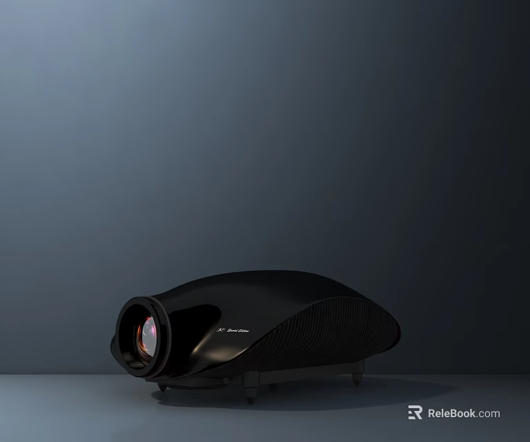 Black Projection Surveillance Device With Sleek Modern Design And Security Monitoring Lens 3d model 