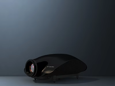 Black Projection Surveillance Device With Sleek Modern Design And Security Monitoring Lens 3d model