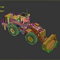 Yellow Heavy Duty Front Loader With Large Tires And Front Bucket For Industrial Use