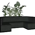 Card Seat Sofa Plants Tropical Plants Curved Sofa Backrest Sofa Multiplayer Sofa 3d model