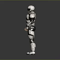 Futuristic Sci Fi Armored Character With White And Black Exoskeleton Standing Pose 3d model