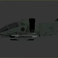 Green Sci-Fi Military Aircraft Model Featuring Twin Engines Front Missile And Unique Wings