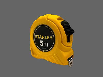 Stanley Yellow 5m Tape Measure Essential Hardware Tool For Home Improvement Projects 3d model