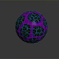 Colorful Decorative Sphere With Purple Blue Green Intricate Surface Patterns 3d model