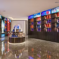 Liquor and Tobacco Store Modern Interior With Shelves And Displayed Products