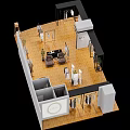 Modern Clothing Store Interior With Glass Facade Black Frame And Hanging Clothes On Wooden Racks