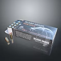 Black Snake 9mm Ammunition Box With Bullets For Weapon 3d model