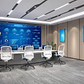 Command and Dispatching Center of Modern Monitoring Room 3d model