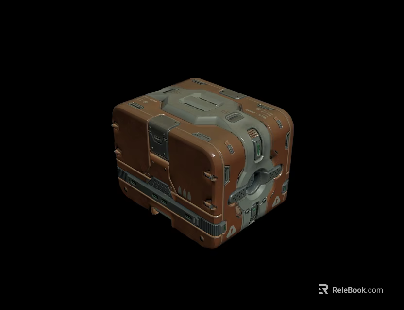 Industrial Vintage Metal Cargo Box With Sturdy Structure And Detailed Accents 3d model 