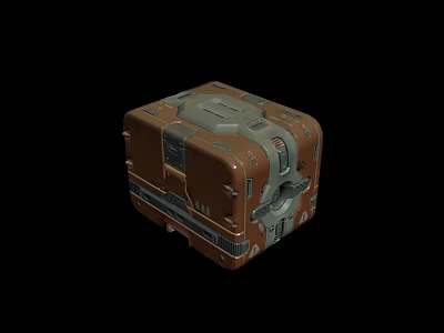 Industrial Vintage Metal Cargo Box With Sturdy Structure And Detailed Accents 3d model