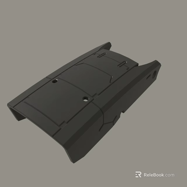 Black Industrial Mechanical Shell Component With Structural Design And Mounting Holes 3d model 