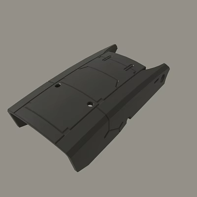 Black Industrial Mechanical Shell Component With Structural Design And Mounting Holes 3d model