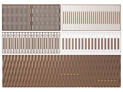 New Chinese Grille Landscape Wall Grille Background Wall Screen Partition Creative Grille Wall 3d model