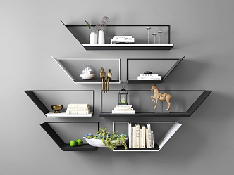 Modern Wall Shelf Bookshelf 3d model