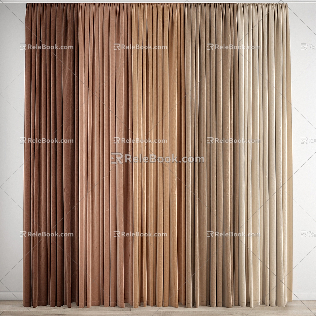 Fabric curtains 3d model