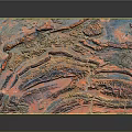 Vibrant Textured Abstract Wavy Pattern Rug With Pink Blue Orange Tones