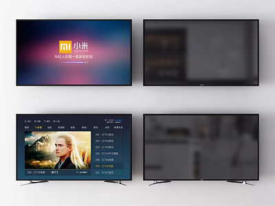 Xiaomi Smart TV With Sleek Black Frame And Multiple Display Interfaces 3d model