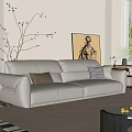 Modern sofa coffee table combination 3d model