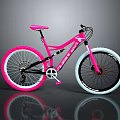 Scott Pink Mountain Bicycle With Thick Tires And White Rimmed Wheels