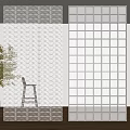 Glass Brick Wall Design With Various Textures And Patterns For Interior Spaces 3d model
