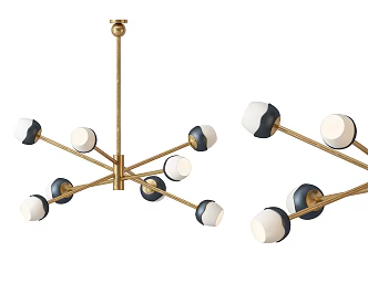 Modern chandelier metal multi-bulb chandelier 3d model