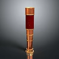 Cylindrical Decorative Column Featuring Copper And Red Metallic Layers And Smooth Surface