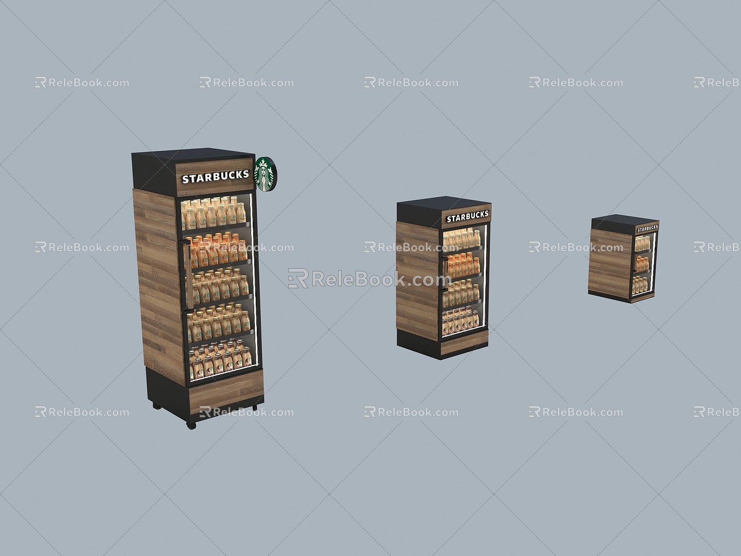 Starbucks Supermarket Refrigerator Coffee Refrigerator Supermarket Retail Refrigerator Large Medium Small Cold Drink Refrigerator 3d model