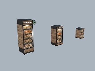 Starbucks Supermarket Refrigerator Coffee Refrigerator Supermarket Retail Refrigerator Large Medium Small Cold Drink Refrigerator 3d model