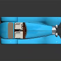 Vintage Blue Convertible Classic Car With Retro Body Design And White Seats