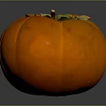 Single Fresh Orange Persimmon With Smooth Skin And Green Leaf Top On Dark Shiny Background