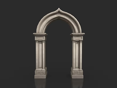 Elegant Classical Stone Archway Design With Decorative Columns And Carved Details 3d model