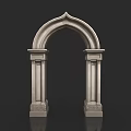 Elegant Classical Stone Archway Design With Decorative Columns And Carved Details