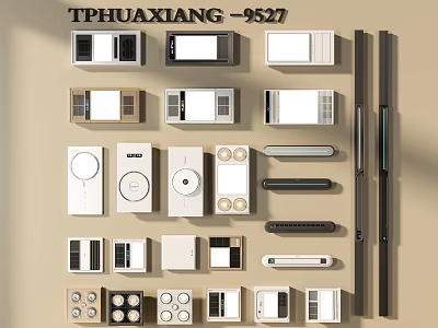 TPHUAXIANG 9527 Electrical Switches And Sockets With Various Design Styles And Shapes 3d model