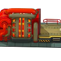 Modern generators Equidistant installation Power plant generators 3d model