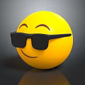 Cute Yellow Smiley Face Decorative Ornament Set With Sunglasses For Home Decor