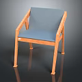 Modern Accent Chair With Wooden Frame Blue Cushion And Backrest