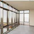 Spacious Modern Room With Floor To Ceiling Windows And Natural Landscape View