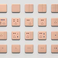 Various Modern Gray Switch Panels with Sockets Switches and USB Ports 3d model