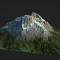Mountain Terrain Featuring Snow Covered Peak Rocky Slopes And Lush Green Vegetation