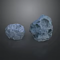 Two Gray Decorative Rockery Stones With Natural Hole Patterns For Garden Landscaping