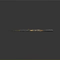 Artistically Carved Rifle with Wooden Stock Intricate Metal Details and Decorative Patterns