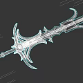 Ornate Fantasy Spear Weapon With Gold Silver Intricate Detailed Decorative Design