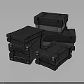 Heavy Duty Stacked Black Equipment Cases For Secure Storage And Transport