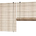 Bamboo Roman Blinds Rolled Up and Fully Extended Window Covering Designs