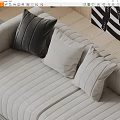Modern Decorative Sofa Pillows In Neutral Tones With Striped Patterns And Soft Stitched Details