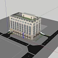 Modern Multi Story Office Building Exterior With Large Glass Windows Illuminated Facade And Surrounding Trees