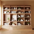 Modern Middle Style Bookcase 3d model
