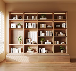 Modern Middle Style Bookcase 3d model