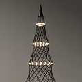 Green And Black Tower Shaped Floor Lamps With Decorative Lights For New Year 2024 Decoration