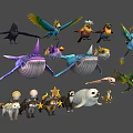 Colorful Cute Cartoon Animal Characters Including Whales Birds Bears And Rabbits